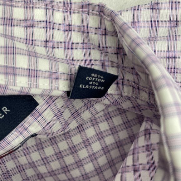 Tommy Hilfiger Dress Shirt Mens Athletic Fit Stretch Button Up Purple 14.5 32/33 - Picture 8 of 8